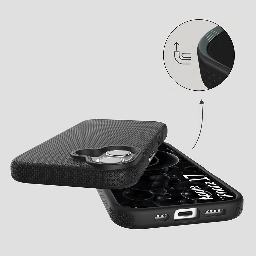 Handyhülle für iPhone 17, 3mk Hardy Shockproof MagCase mit MagSafe, Schwarz