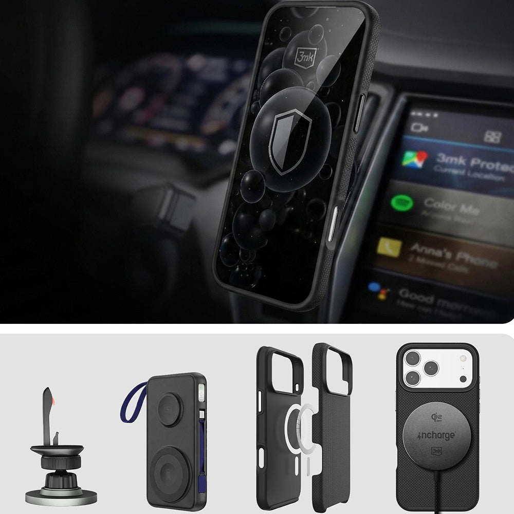 Handyhülle für iPhone 17 Pro Max, 3mk Hardy Shockproof MagCase mit MagSafe, Schwarz