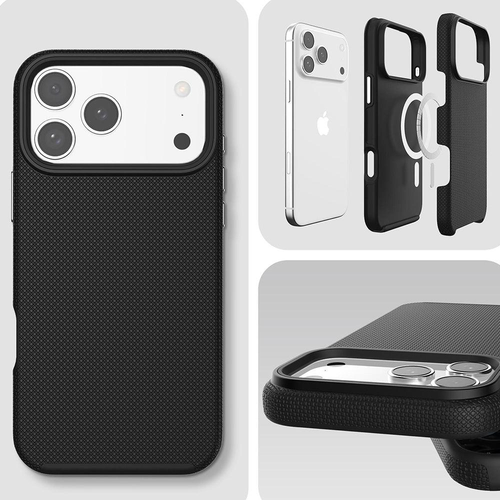 Handyhülle für iPhone 17 Pro Max, 3mk Hardy Shockproof MagCase mit MagSafe, Schwarz