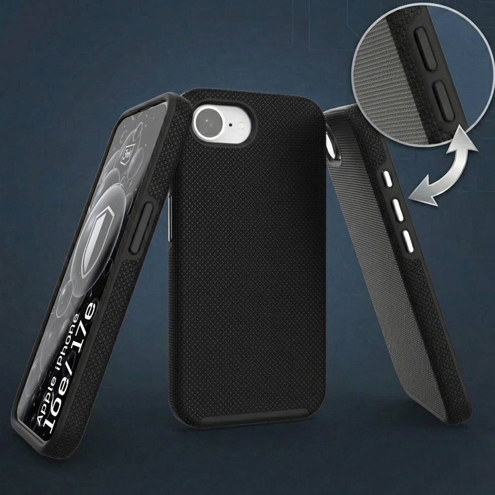 Handyhülle für iPhone 17e / 16e, 3mk Hardy Shockproof MagCase mit MagSafe, Schwarz