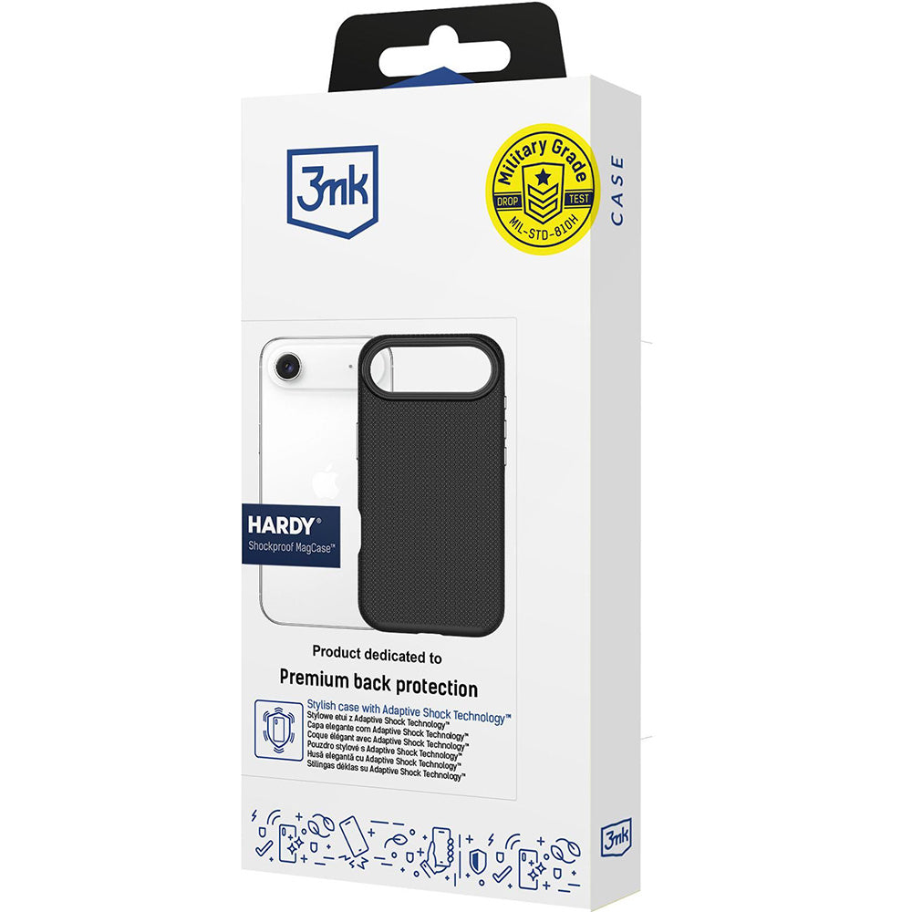 Handyhülle für iPhone Air, 3mk Hardy Shockproof MagCase mit MagSafe, Schwarz