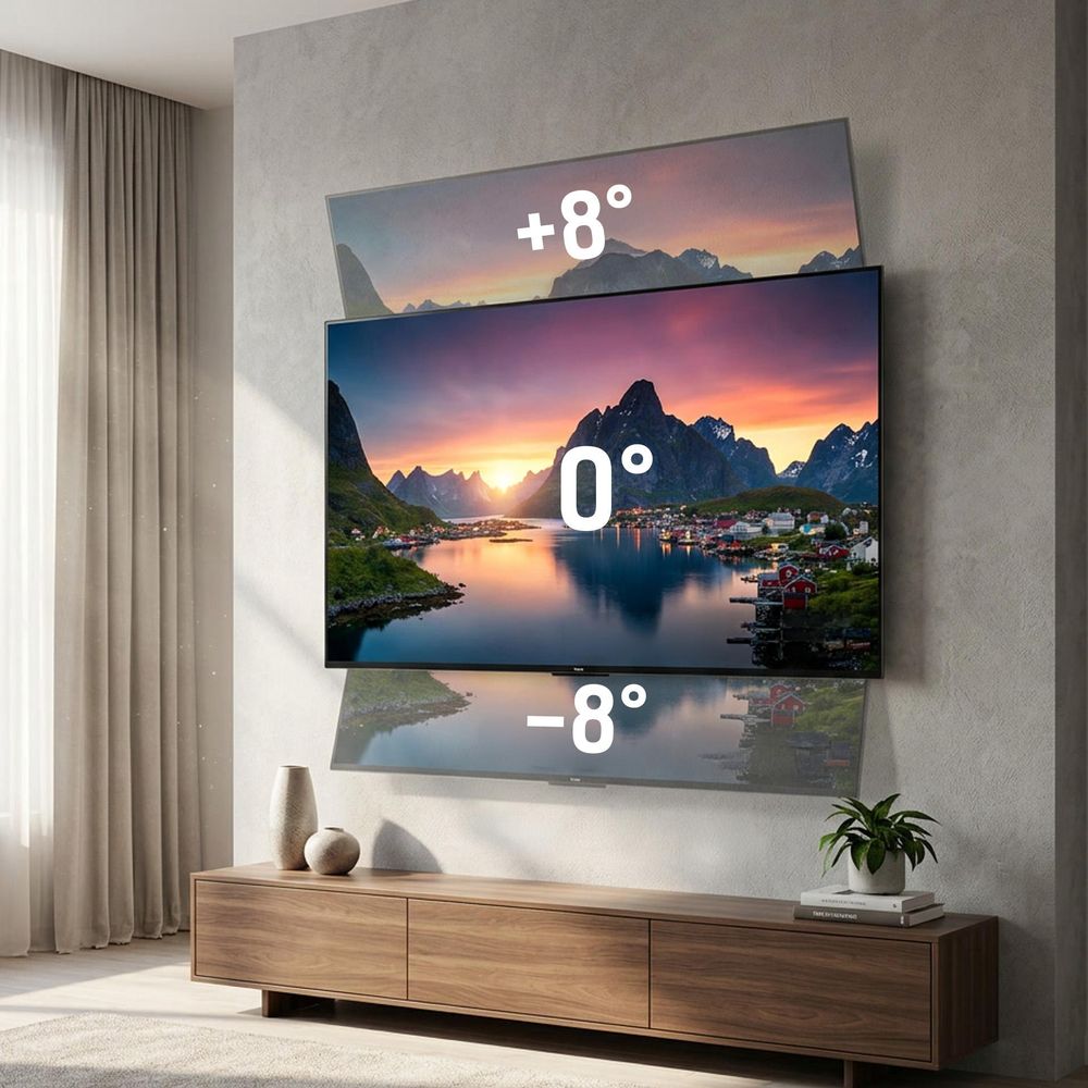 Wandhalterung für TV und Monitor 14–42" mit VESA, 3mk Hardy SlimGrip 20, Schwarz