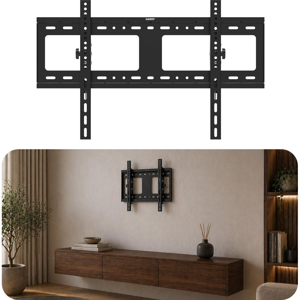 Wandhalterung für TV und Monitor 32–80" mit VESA, 3mk Hardy SlimGrip Pro 80, Schwarz