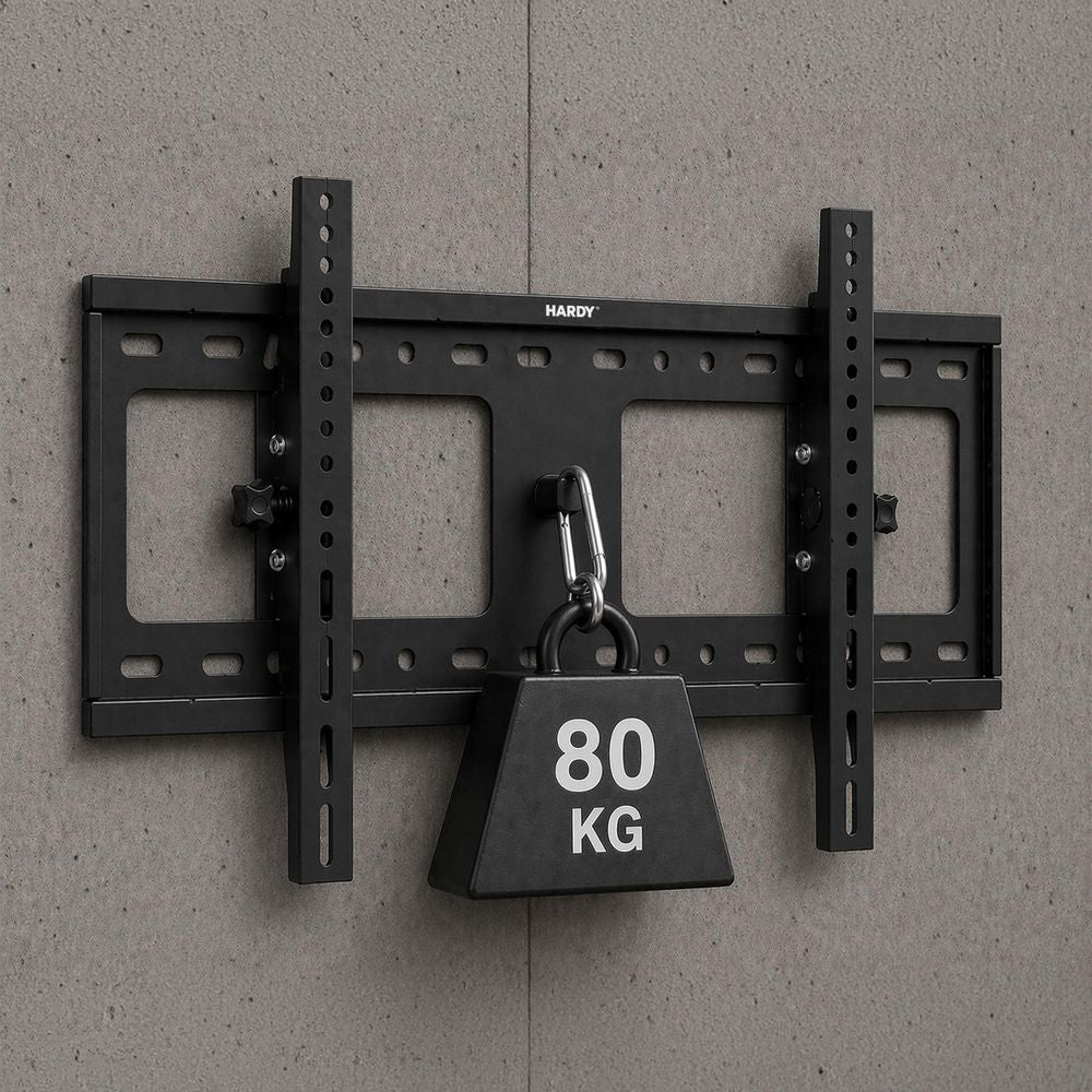 Wandhalterung für TV und Monitor 32–80" mit VESA, 3mk Hardy SlimGrip Pro 80, Schwarz