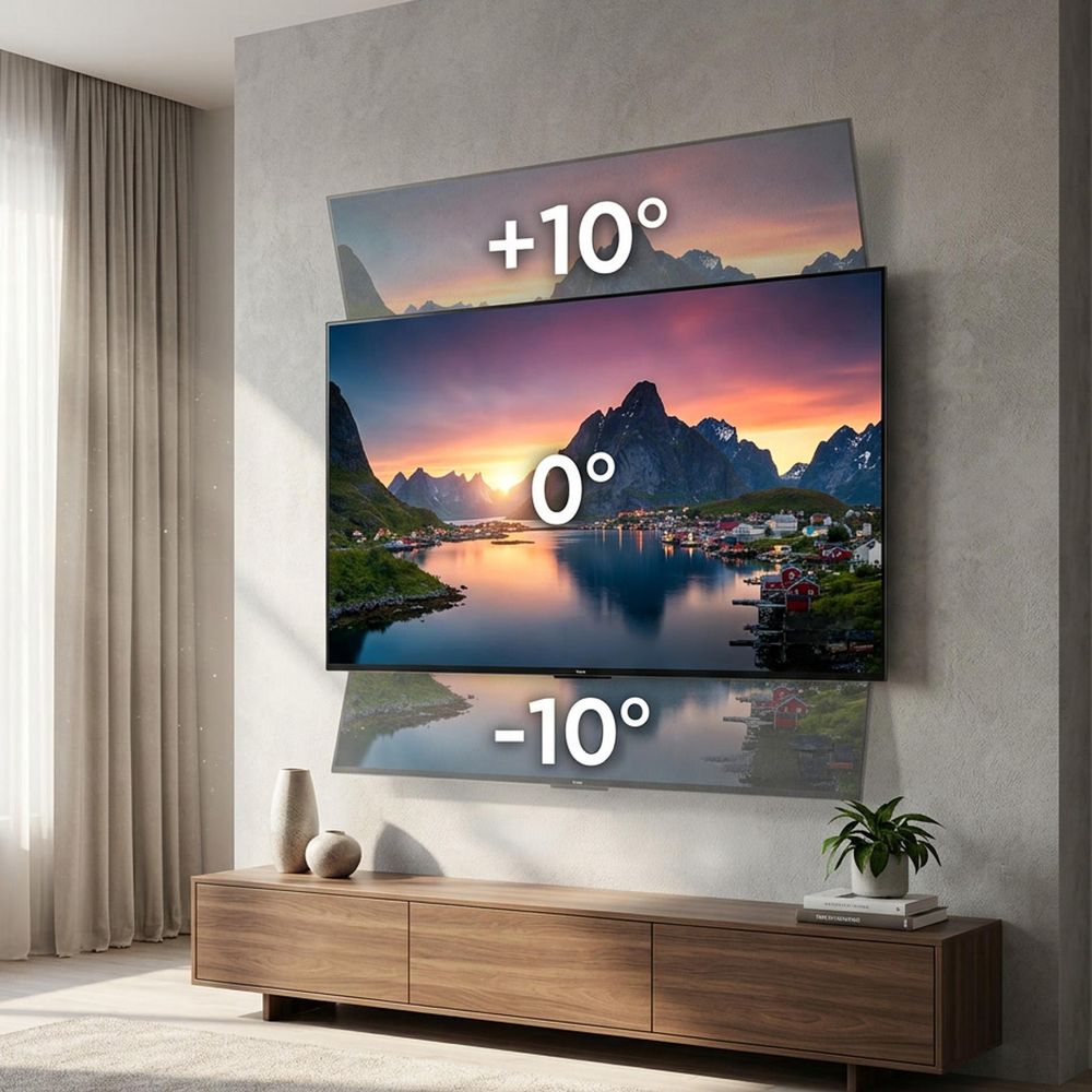 Wandhalterung für TV und Monitor 32–80" mit VESA, 3mk Hardy SlimGrip Pro 80, Schwarz