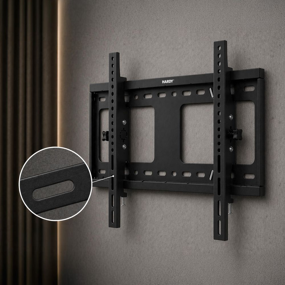 Wandhalterung für TV und Monitor 32–80" mit VESA, 3mk Hardy SlimGrip Pro 80, Schwarz