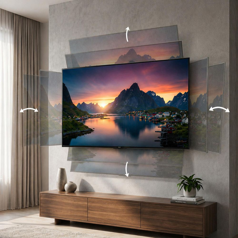Wandhalterung für TV und Monitor 55–90" mit VESA, 3mk Hardy StableMount 75, Schwarz