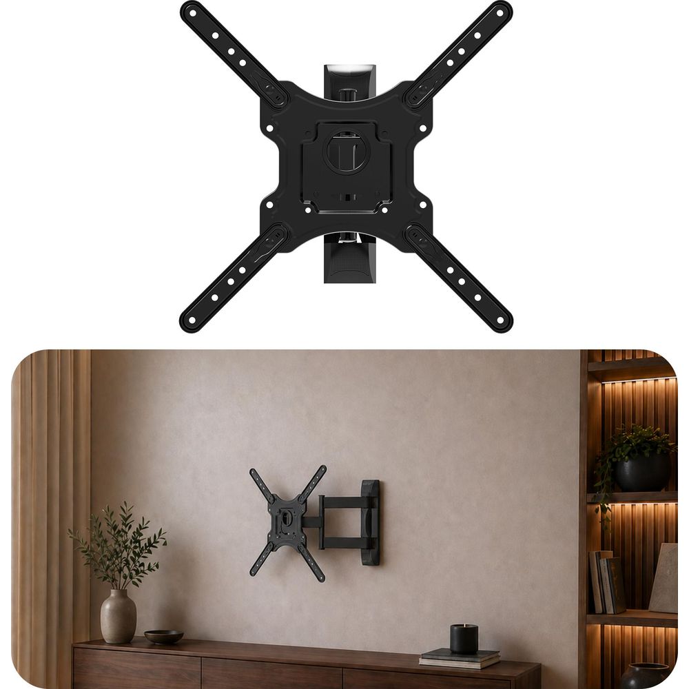 Wandhalterung für TV und Monitor 32–70" mit VESA, 3mk Hardy Xplore 35, Schwarz