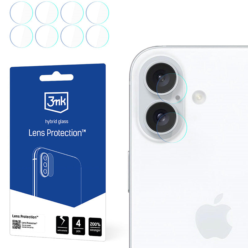 Objektivschutz für iPhone 16, 3mk Lens Protection, 4 Sätze