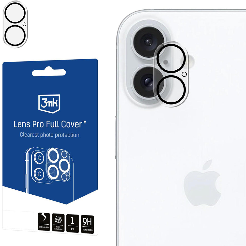 Objektivschutz für iPhone 16 / iPhone 16 Plus, 3mk Lens Pro Full Cover