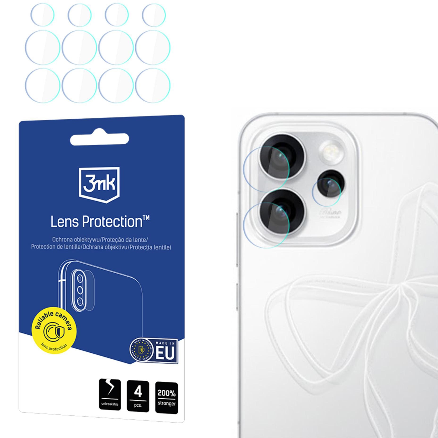 Objektivschutz für Oppo Reno 15 Pro, 3mk Lens Protection, 4 Sätze