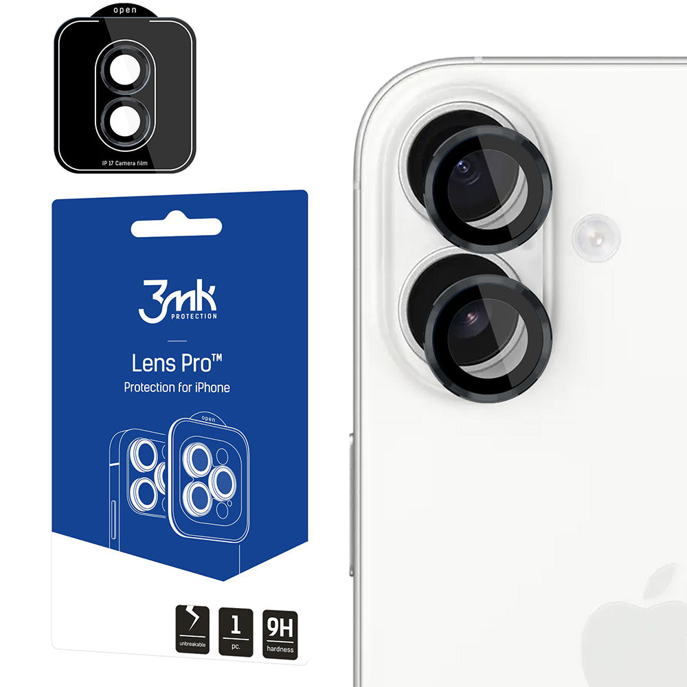 Objektivschutz für iPhone 17, 3mk Lens Protection Pro, Schwarz