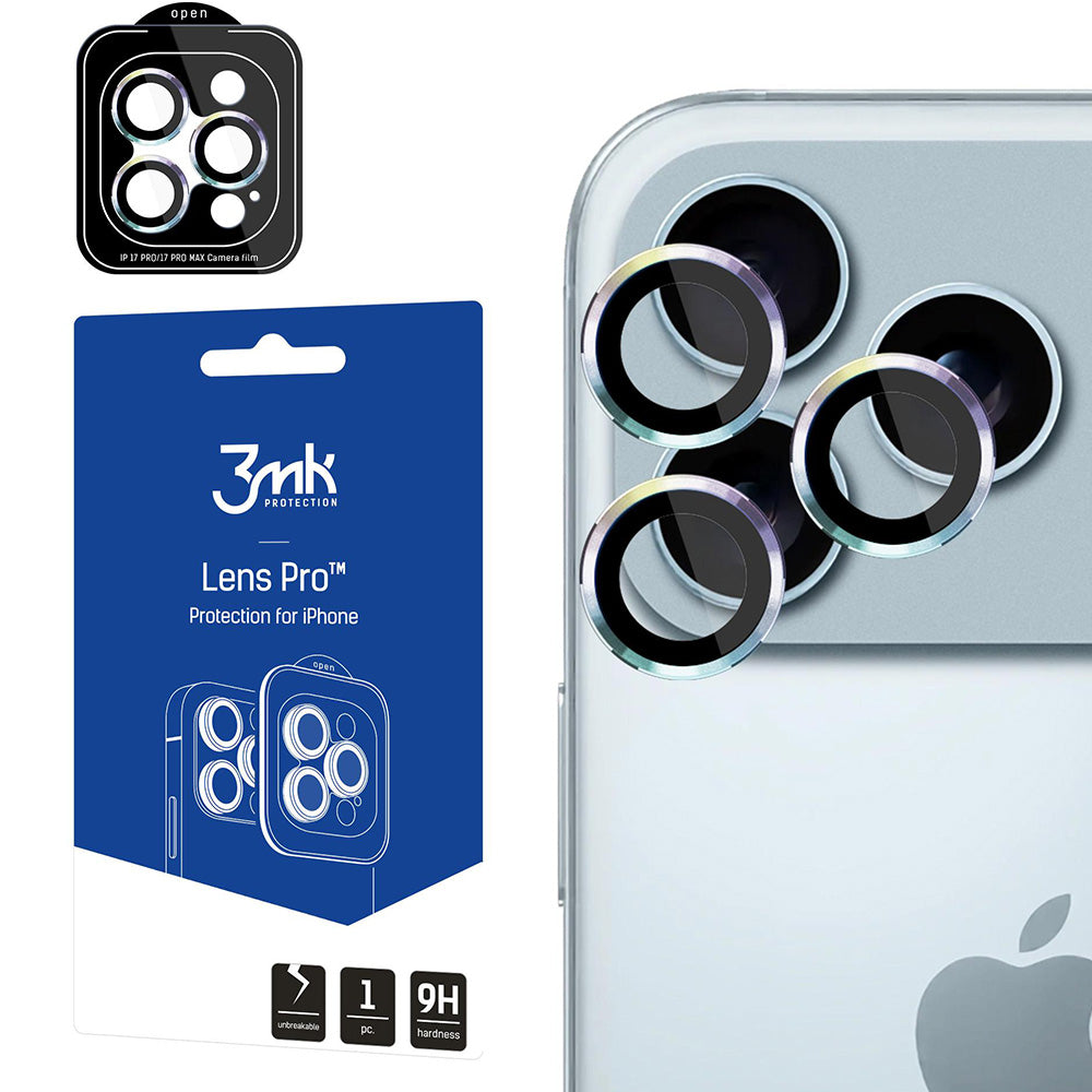 Objektivschutz für iPhone 17 Pro Max / 17 Pro, 3mk Lens Protection Pro, Bunt