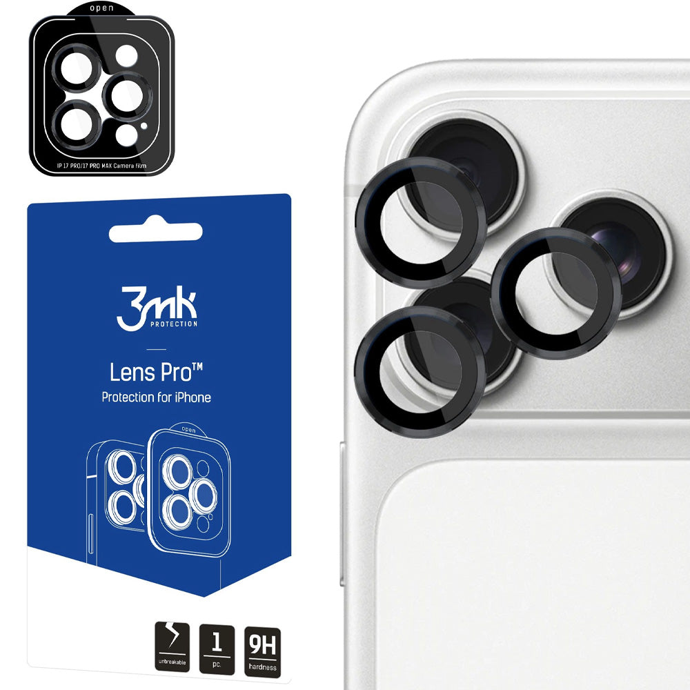 Objektivschutz für iPhone 18 Pro / Max, 3mk Lens Protection Pro, Schwarz (1/8)