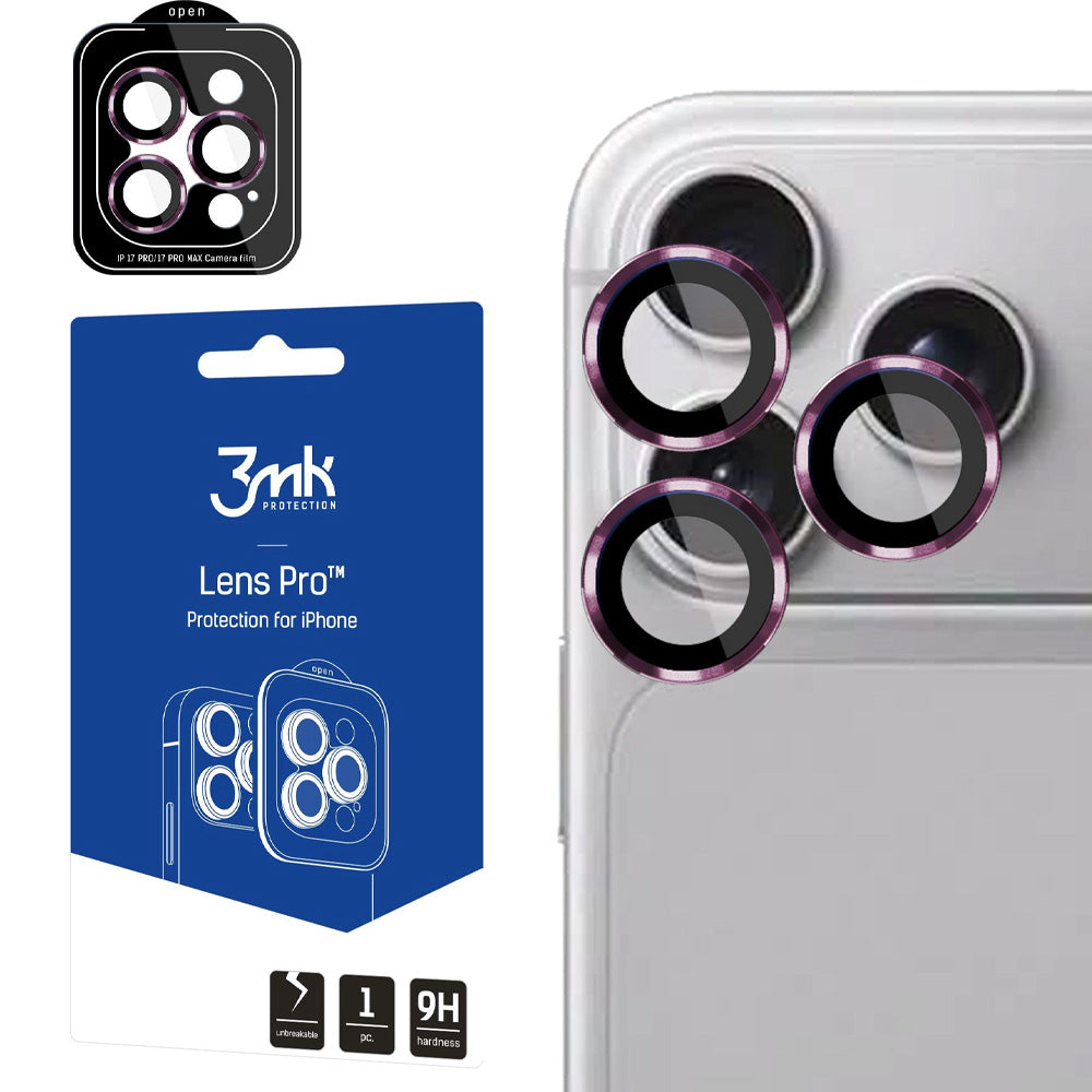 Objektivschutz für iPhone 18 Pro / Max, 3mk Lens Protection Pro, Burgunderrot (1/8)