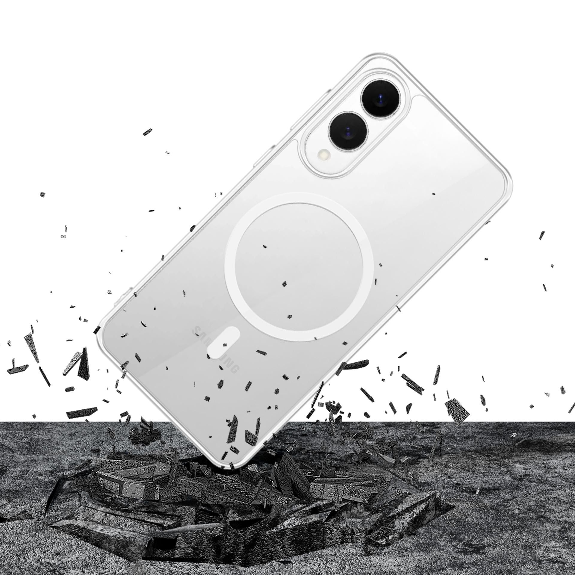 Handyhülle für Galaxy S25 Edge, 3mk MagCase, Transparent und Weiß