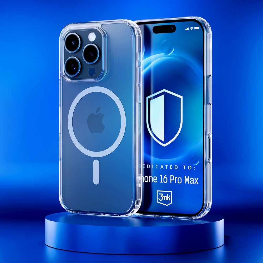 Handyhülle für iPhone 16 Pro Max, 3mk MagCase, Transparent und Weiß