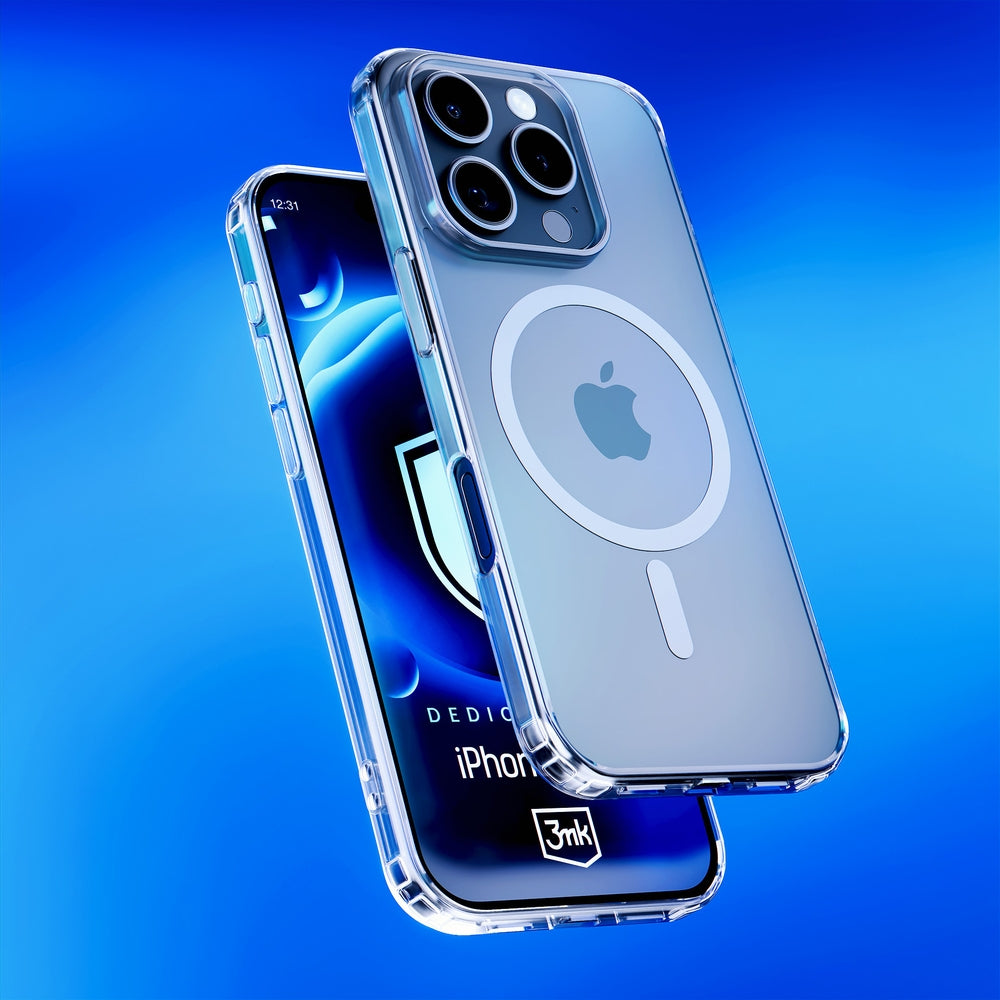 Handyhülle für iPhone 16 Pro Max, 3mk MagCase, Transparent und Weiß