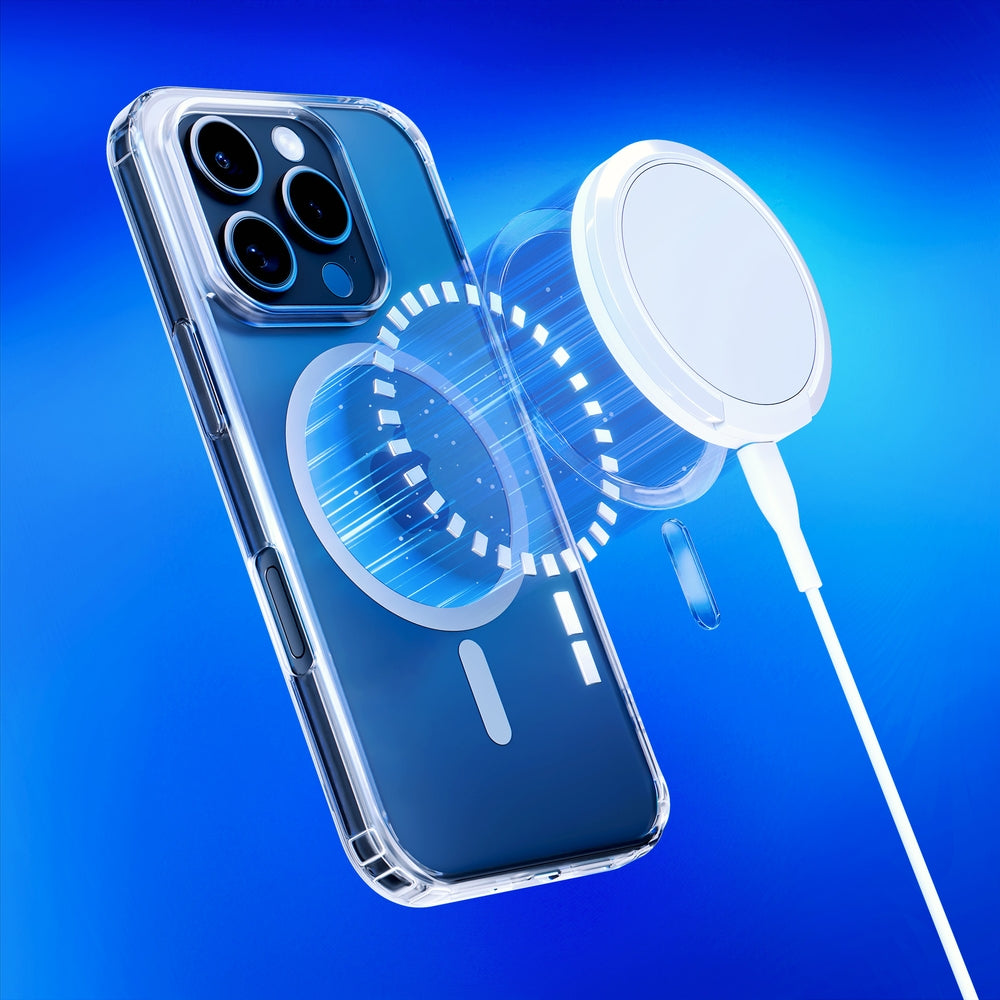 Handyhülle für iPhone 16 Pro Max, 3mk MagCase, Transparent und Weiß