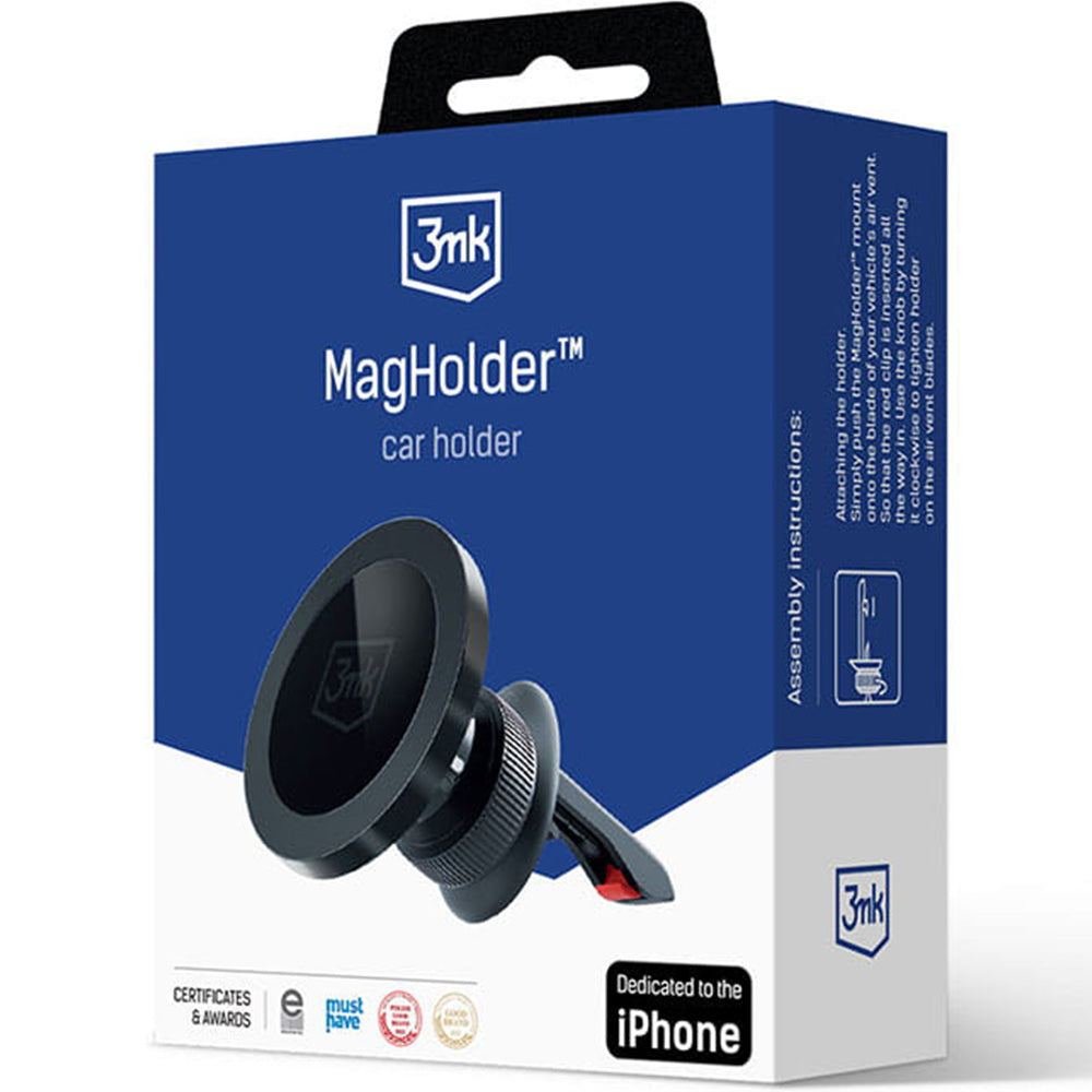 Magnetische Autohalterung 3mk MagHolder MagSafe für iPhone, Schwarz