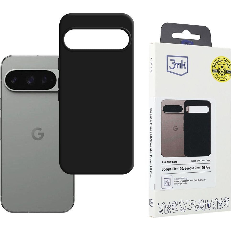 Handyhülle für Google Pixel 10 Pro / Pixel 10, 3mk Matt Case, mattes Schwarz