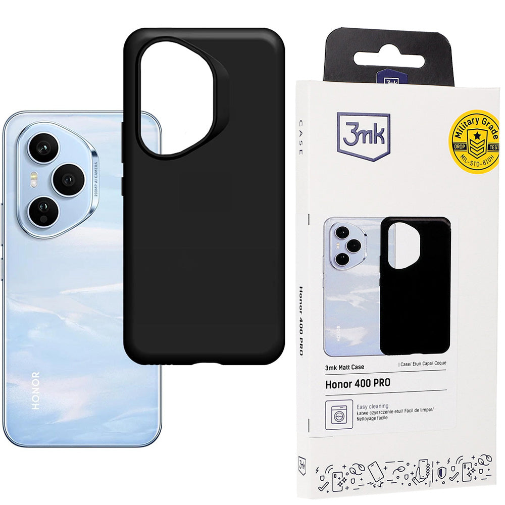 Handyhülle für Honor 400 Pro, 3mk Matt Case, Schwarz
