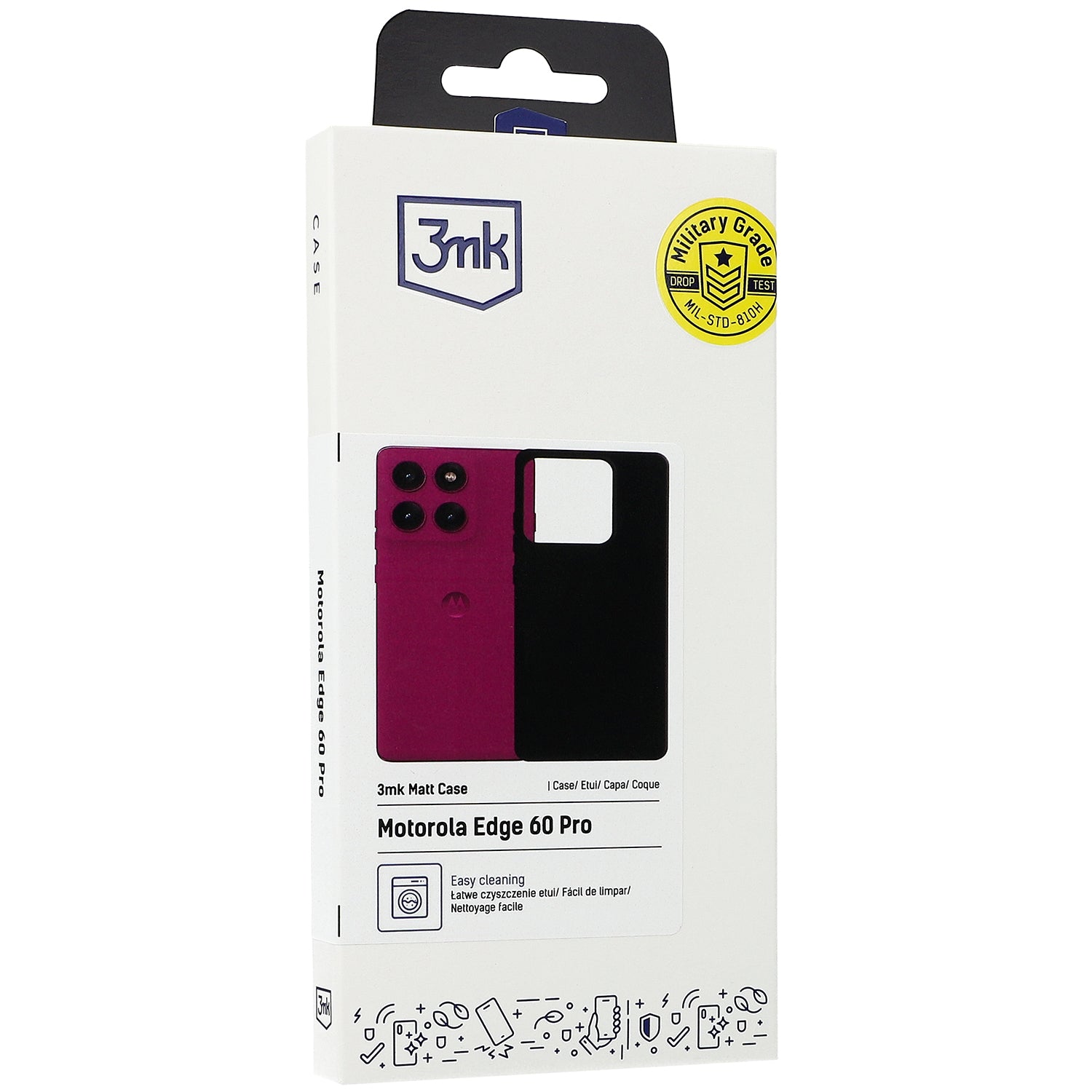 Handyhülle für Motorola Edge 60 Pro, 3mk Matt Case, Schwarz