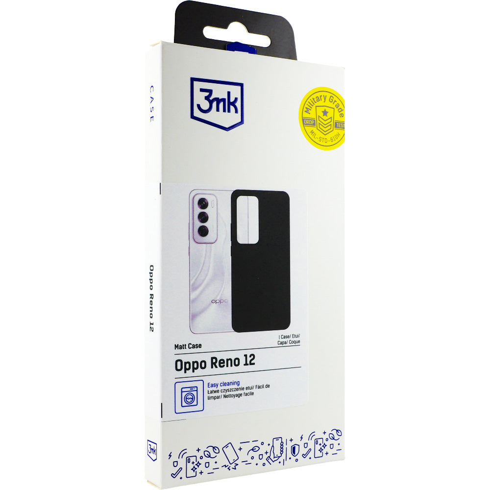 Handyhülle für Oppo Reno 12, 3mk Matt Case, Schwarz