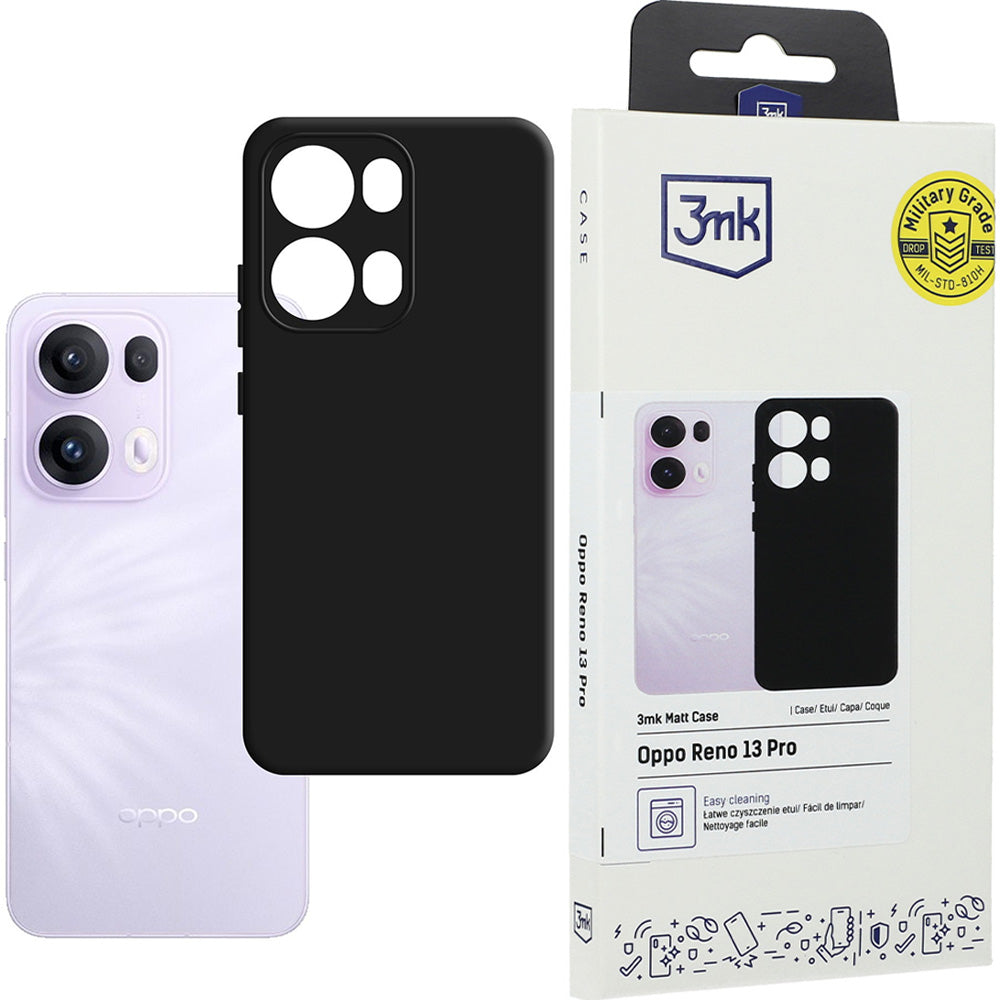 Handyhülle für Oppo Reno 13 Pro, 3mk Matt Case, Schwarz