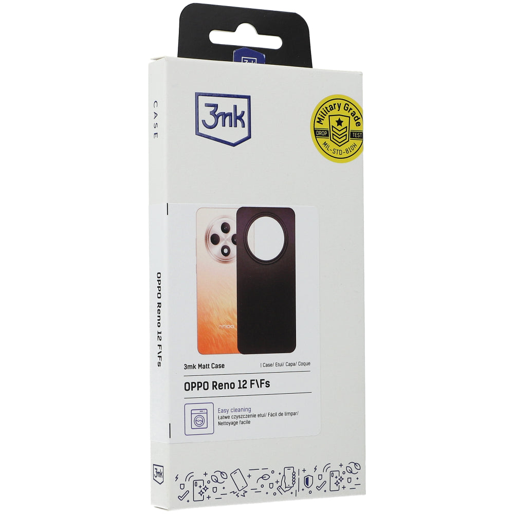 Handyhülle für Oppo Reno12 FS / F, 3mk Matt Case, Schwarz