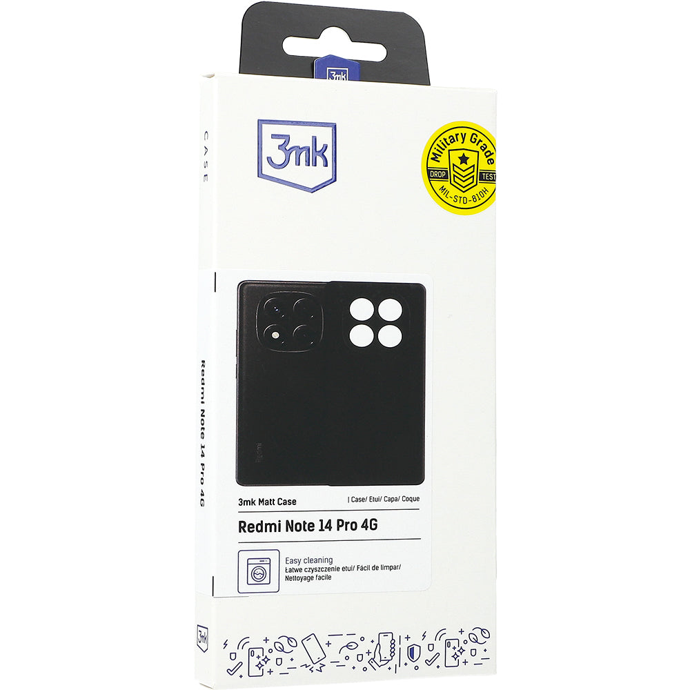 Handyhülle für Redmi Note 14 Pro 4G, 3mk Matt Case, Schwarz