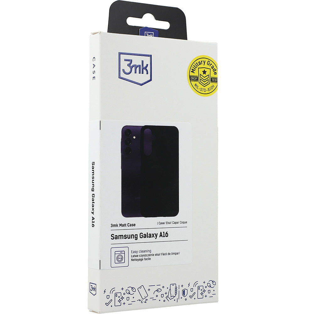 Handyhülle für Samsung Galaxy A16 5G / 4G, 3mk Matt Case, mattes Schwarz