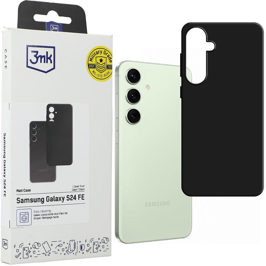 Handyhülle für Galaxy S24 FE, 3mk Matt Case, Schwarz