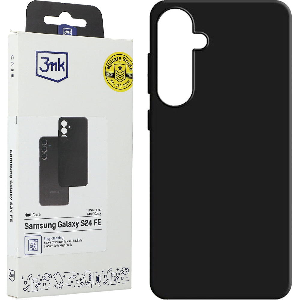 Handyhülle für Galaxy S24 FE, 3mk Matt Case, Schwarz