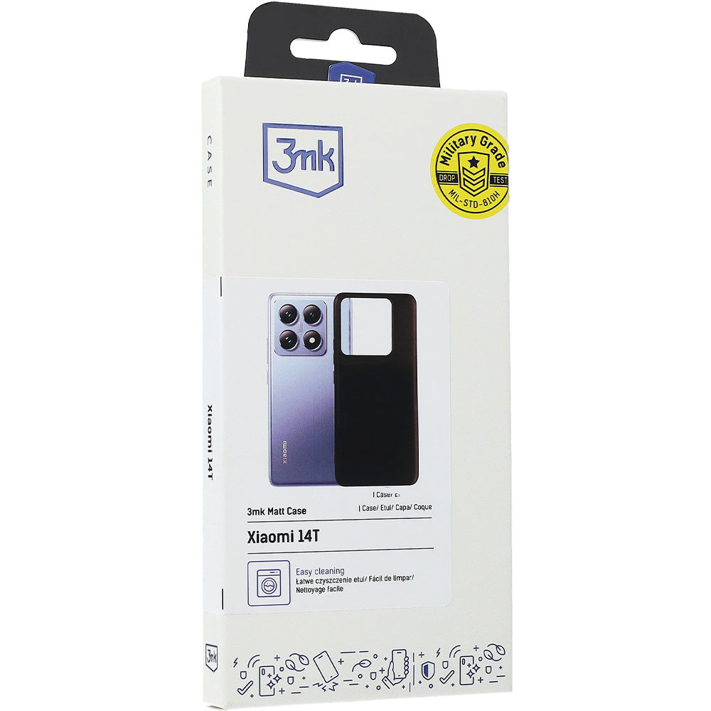 Handyhülle für Xiaomi 14T, 3mk Matt Case, Schwarz