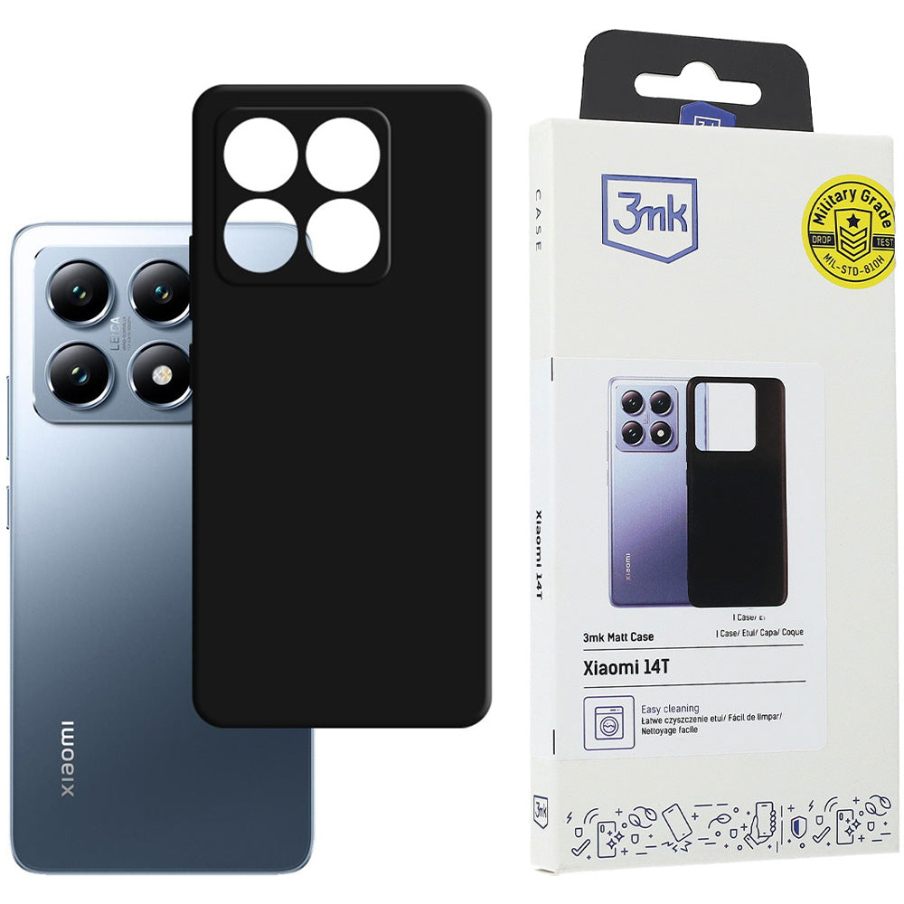 Handyhülle für Xiaomi 14T, 3mk Matt Case, Schwarz
