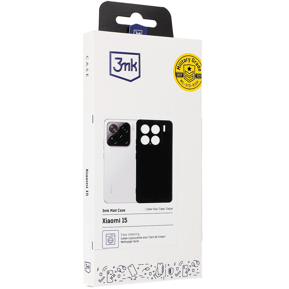 Handyhülle für Xiaomi 15, 3mk Matt Case, Mattes Schwarz