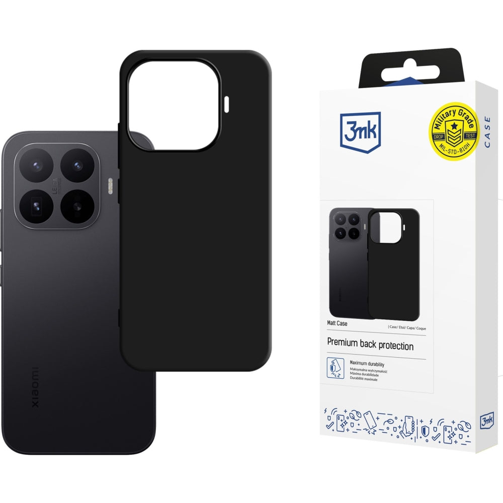 Handyhülle für Xiaomi 17T, 3mk Matt Case, mattes Schwarz