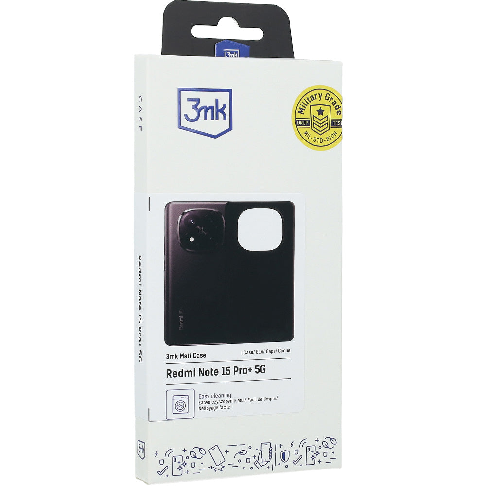 Handyhülle für Xiaomi Redmi Note 15 Pro Plus 5G, 3mk Matt Case, Mattes Schwarz