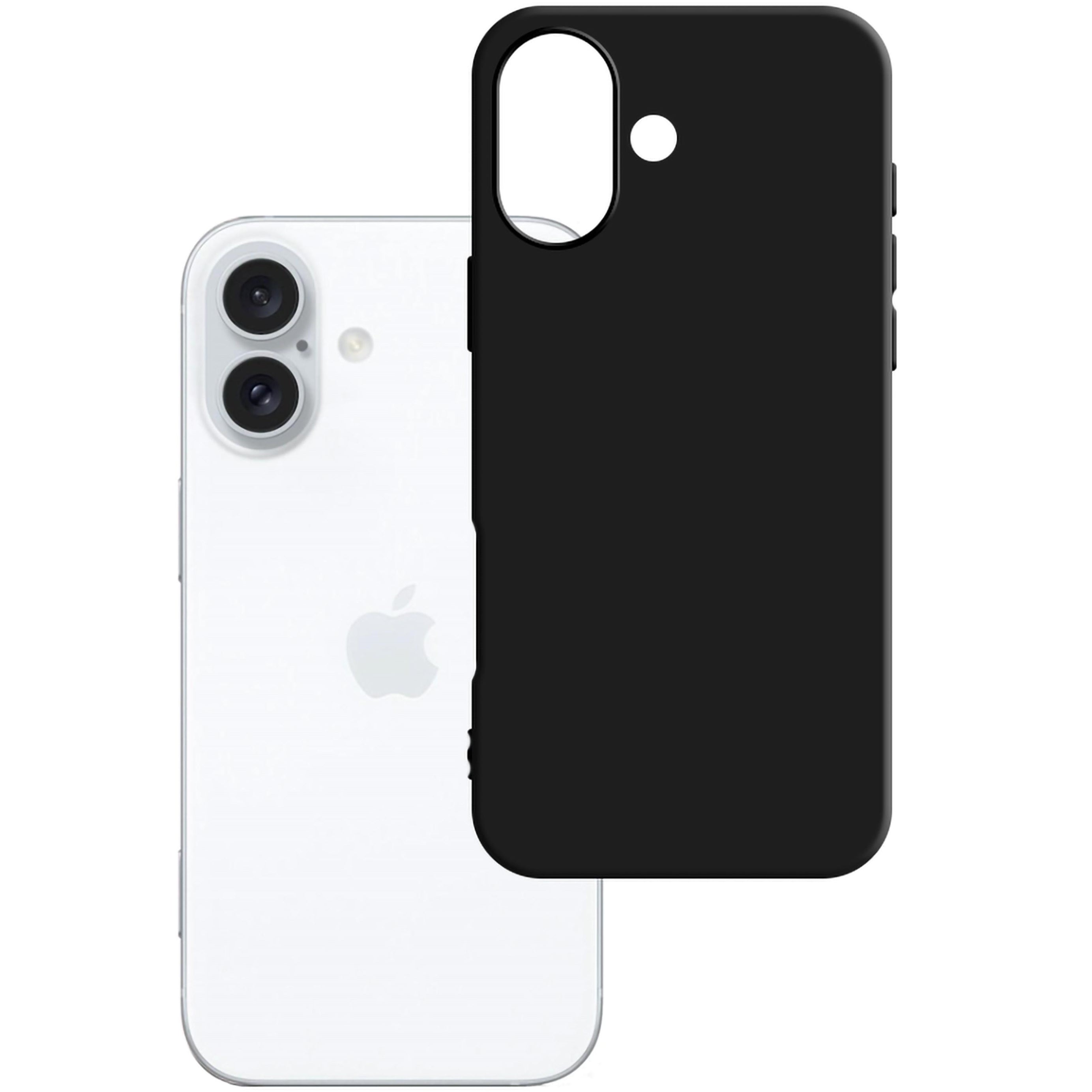 Handyhülle für iPhone 16, 3mk Matt Case, mattes Schwarz
