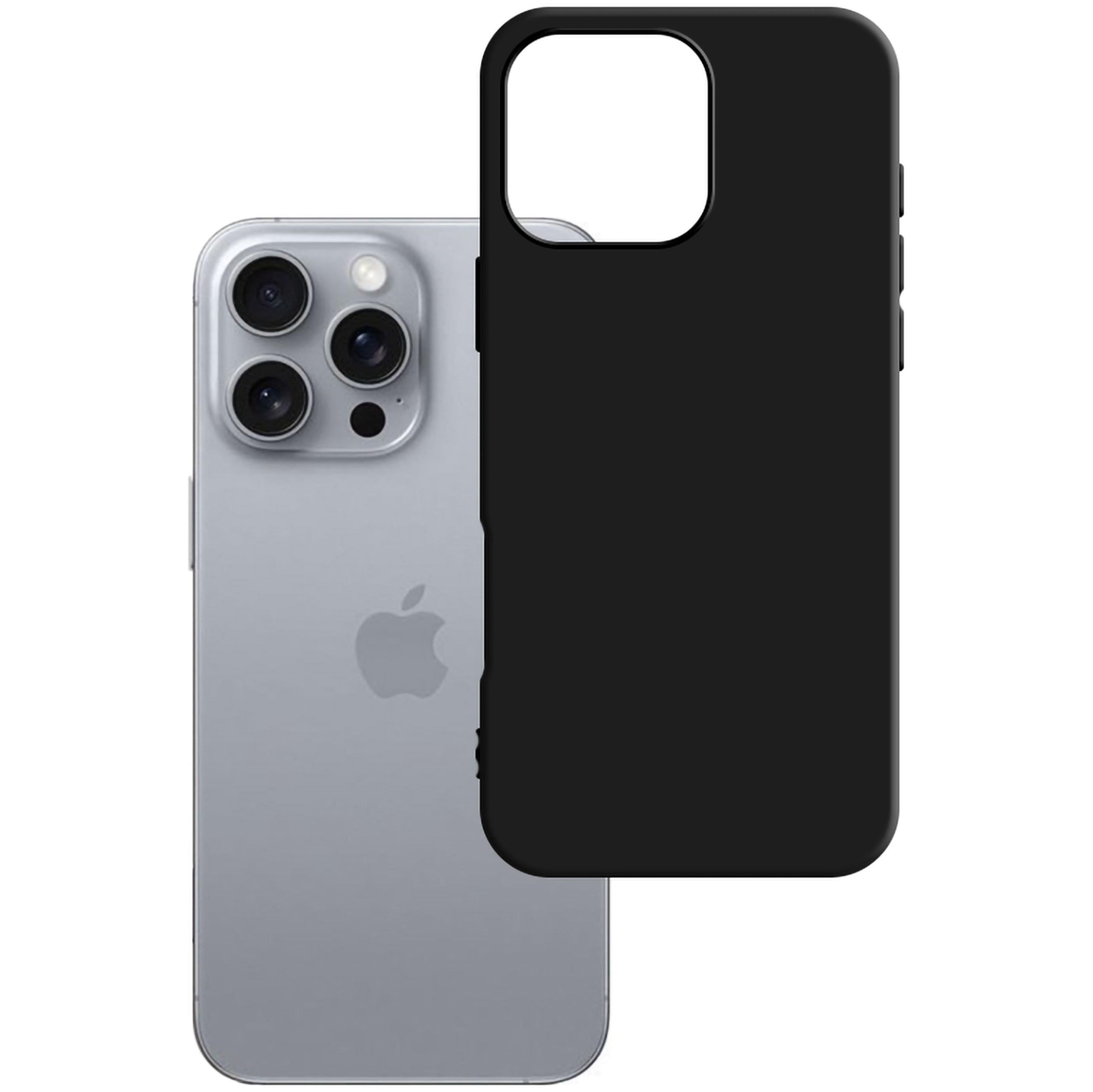 Handyhülle für iPhone 16 Pro, 3mk Matt Case, mattes Schwarz