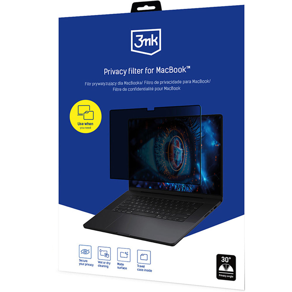 Folie mit Sichtschutzfilter für MacBook Air 13.6" M2 2022, 3mk Privacy filter, Matt