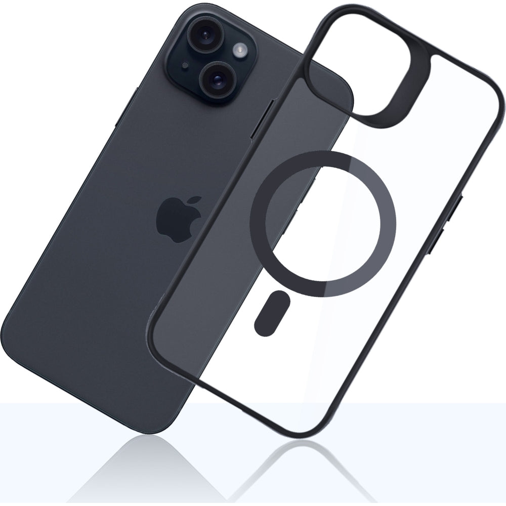 Handyhülle 3mk Satin Armor Case+ MagSafe für Apple iPhone 15, Schwarz