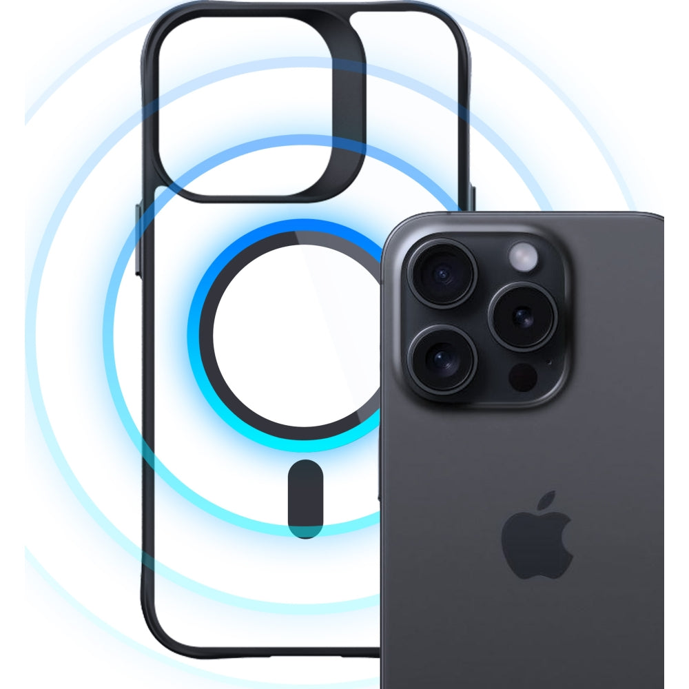 Handyhülle 3mk Satin Armor Case+ MagSafe für Apple iPhone 15 Pro, Schwarz