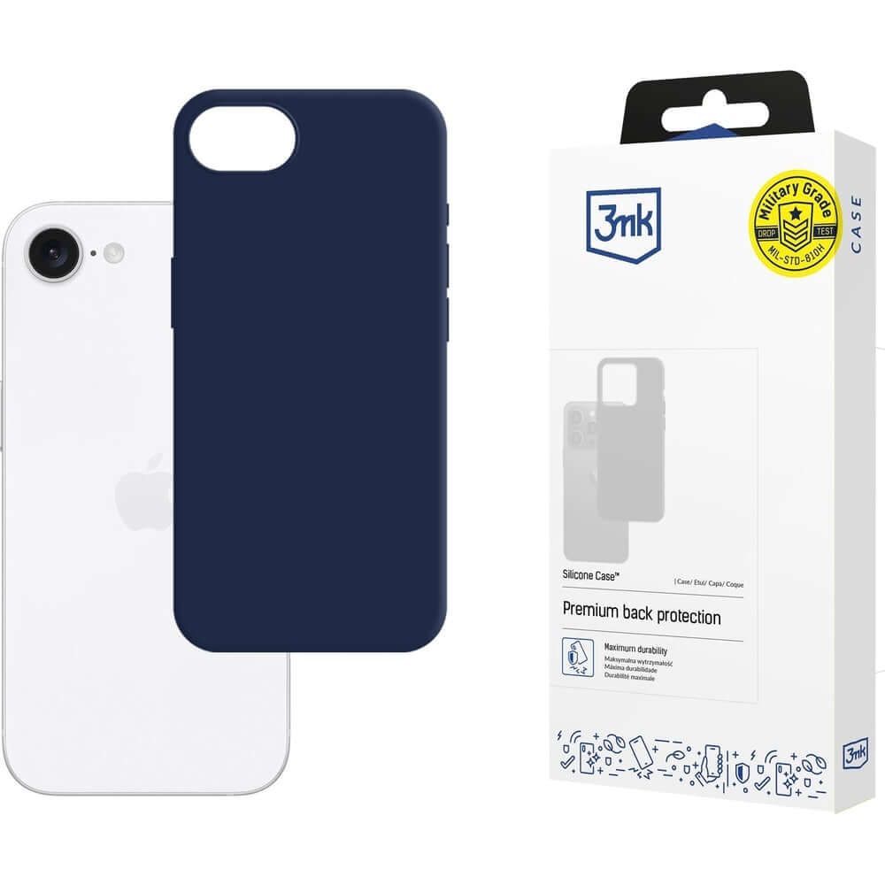 Handyhülle für Apple iPhone 16e, 3mk Silicone Case, Dunkelblau
