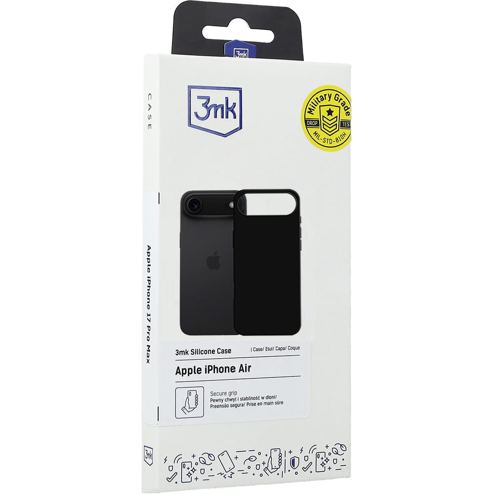 Handyhülle für iPhone Air, 3mk Silicone Case, Schwarz