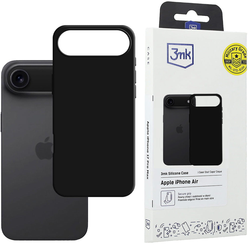 Handyhülle für iPhone Air, 3mk Silicone Case, Schwarz
