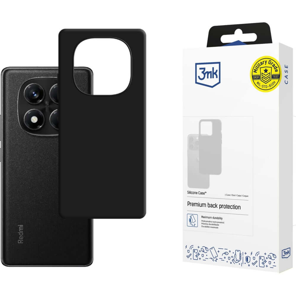 Handyhülle für Xiaomi Redmi Note 14 Pro 5G, 3mk Silicone Case, Schwarz