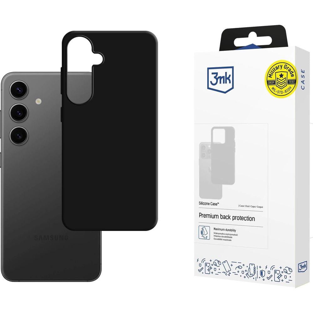 Handyhülle für Galaxy S24 5G, 3mk Silicone Case, Schwarz