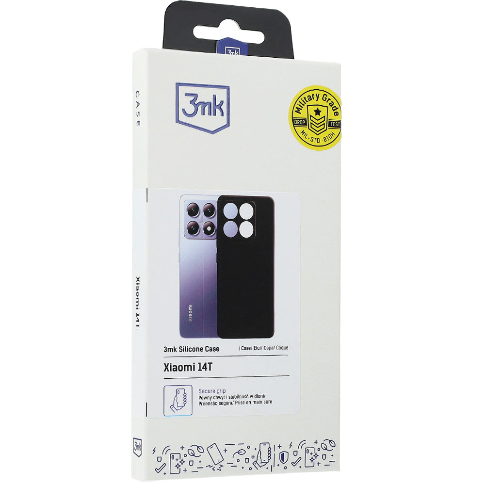 Handyhülle für Xiaomi 14T, 3mk Silicone Case, Schwarz